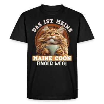 Propriétaires de chats C’EST MON MAINE COON NE TOUCHEZ PAS - T-shirt Premium bio Homme - noir - Devant - Nico (187cm)