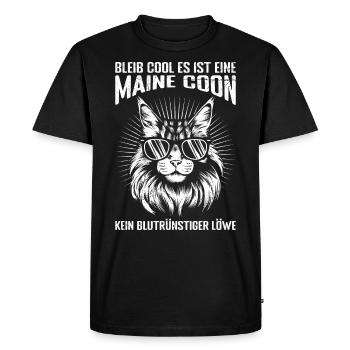 Maine Coon RESTEZ COOL C’EST UN MAINE COON NON - T-shirt Premium bio Homme - noir - Devant - Nico (187cm)