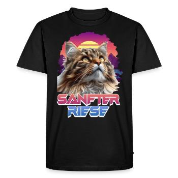 Maine Coon Chat GENTIL GÉANT Drôle Main Coon - T-shirt Premium bio Homme - noir - Devant - Nico (187cm)