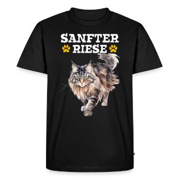 Maine Coon Cat Owner GENTLE GIANT Funny - Men's Premium Organic T-Shirt - black - Front - Nico (187cm)