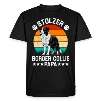 Dog Dad PROUD BORDER COLLIE DAD Dog Owner - Men's Premium Organic T-Shirt - black - Front - Nico (187cm)