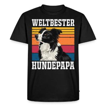 Border Collie WORLD'S BEST DOG DAD Border Collie - Men's Premium Organic T-Shirt - black - Front - Nico (187cm)