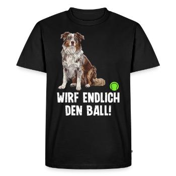 Berger australien ENFIN LANCE LA BALLE ! - T-shirt Premium bio Homme - noir - Devant - Nico (187cm)