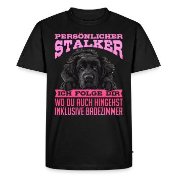 Newfoundland PERSONAL STALKER FOLLOW YOU - Men's Premium Organic T-Shirt - black - Front - Nico (187cm)