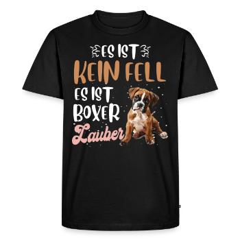 Dog mom NO DOG HAIR IT'S BOXER MAGIC - Men's Premium Organic T-Shirt - black - Front - Nico (187cm)