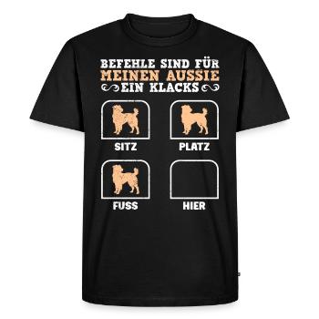 Dog owners COMMANDS ARE FOR MY AUSSIE A - Men's Premium Organic T-Shirt - black - Front - Nico (187cm)
