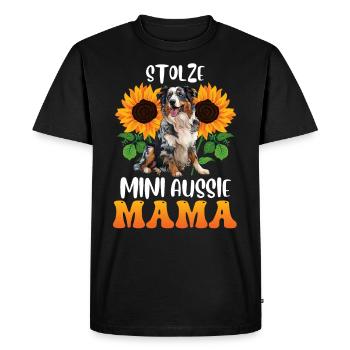 Chien Maman FIÈRE AUSSIE MAMAN Australienne - T-shirt Premium bio Homme - noir - Devant - Nico (187cm)