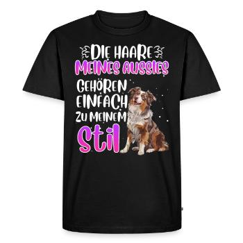 Berger Australien LES CHEVEUX DE MON AUSSIE - T-shirt Premium bio Homme - noir - Devant - Nico (187cm)