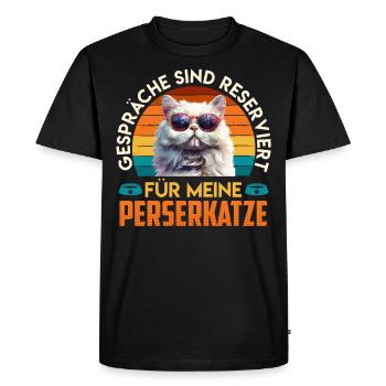 Chats Persans LES CONVERSATIONS SONT RÉSERVÉES À MON - T-shirt Premium bio Homme - noir - Devant - Nico (187cm)