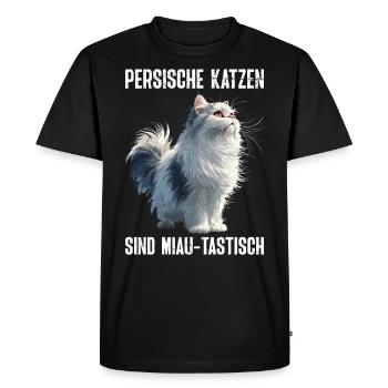 LES CHATS PERSANS SONT MIAOU-TASTIQUE Drôle - T-shirt Premium bio Homme - noir - Devant - Nico (187cm)