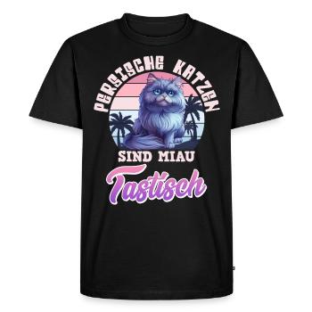 LES CHATS PERSANS SONT MIAOUS TASTIC Vintage - T-shirt Premium bio Homme - noir - Devant - Nico (187cm)