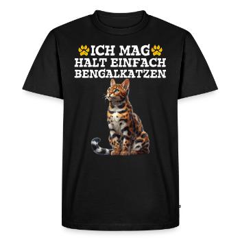 Amoureux des chats du Bengale TOUT COMME LE BENGALE - T-shirt Premium bio Homme - noir - Devant - Nico (187cm)