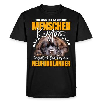 Newfie C’EST MON COSTUME HUMAIN JE SUIS UN - T-shirt Premium bio Homme - noir - Devant - Nico (187cm)
