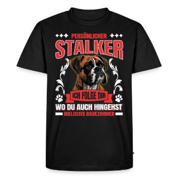 Boxer allemand PERSONAL STALKER Boxer drôle - T-shirt Premium bio Homme - noir - Devant - Nico (187cm)