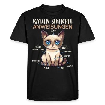 Chats siamois INSTRUCTIONS DE CARESSES Fun - T-shirt Premium bio Homme - noir - Devant - Nico (187cm)