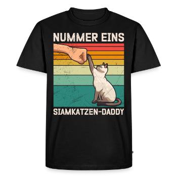 Chat siamois CHAT SIAMOIS NUMÉRO UN PAPA Chats siamois - T-shirt Premium bio Homme - noir - Devant - Nico (187cm)
