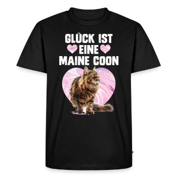 Maine Coon Lover L’AMOUR DE LA CHANCE EST UN MAINE COON - T-shirt Premium bio Homme - noir - Devant - Nico (187cm)