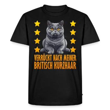 British Shorthair CRAZY ABOUT MY BRITISH - Men's Premium Organic T-Shirt - black - Front - Nico (187cm)