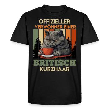 Cat Dad OFFICIAL PAMPER OF A BRITISH - Men's Premium Organic T-Shirt - black - Front - Nico (187cm)