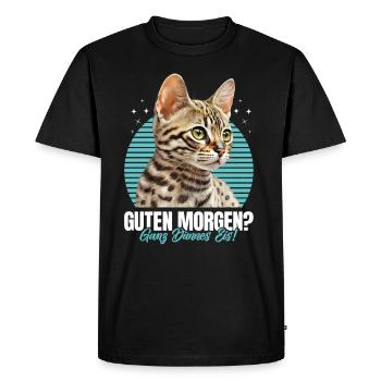 Chats Bengal BONJOUR ? GLACE TRÈS MINCE - T-shirt Premium bio Homme - noir - Devant - Nico (187cm)