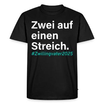 Twin dad TWO IN ONE FELL SWOOP TWIN DAD - T-shirt Premium bio Homme - noir - Devant - Nico (187cm)