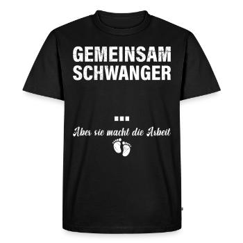 Bientôt papa ENCEINTE ENSEMBLE MAIS ELLE FAIT LE - T-shirt Premium bio Homme - noir - Devant - Nico (187cm)