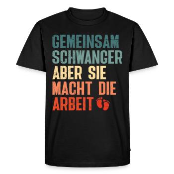 Bientôt papa ENCEINTE ENSEMBLE MAIS ELLE FAIT LE - T-shirt Premium bio Homme - noir - Devant - Nico (187cm)