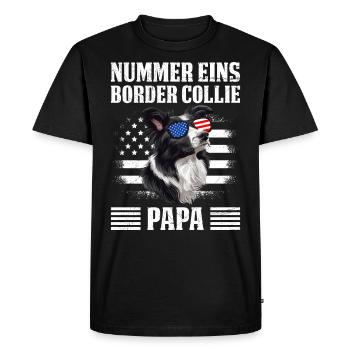 Border Collie NUMBER ONE BORDER COLLIE DAD - Men's Premium Organic T-Shirt - black - Front - Nico (187cm)