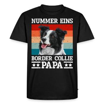 Border Collie NUMBER ONE BORDER COLLIE DAD - Men's Premium Organic T-Shirt - black - Front - Nico (187cm)