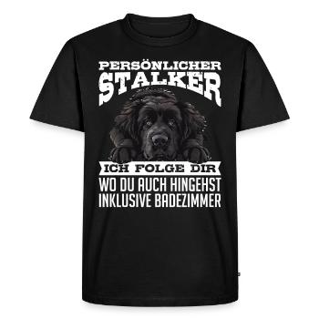 Newfoundland PERSONAL STALKER FOLLOW YOU - Men's Premium Organic T-Shirt - black - Front - Nico (187cm)