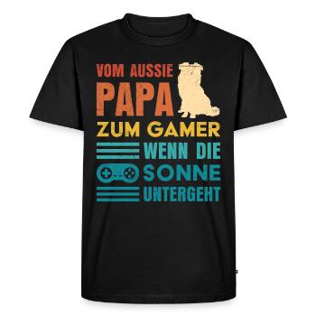 Dog Dad FROM AUSSIE DAD TO GAMER Funny - Men's Premium Organic T-Shirt - black - Front - Nico (187cm)