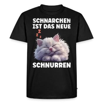 Chat persan LE RONFLEMENT EST LE NOUVEAU RONRONNEMENT - T-shirt Premium bio Homme - noir - Devant - Nico (187cm)