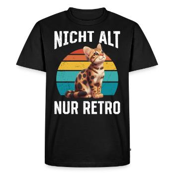 Chat du Bengale JE NE SUIS PAS VIEUX JUSTE rétro Drôle - T-shirt Premium bio Homme - noir - Devant - Nico (187cm)