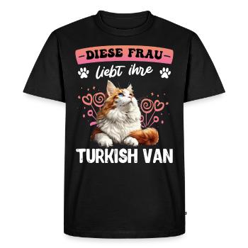 Maman chat CETTE FEMME ADORE SA CAMIONNETTE TURQUE - T-shirt Premium bio Homme - noir - Devant - Nico (187cm)