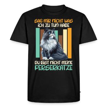 Chat Papa TU N’ES PAS MON CHAT PERSAN Drôle - T-shirt Premium bio Homme - noir - Devant - Nico (187cm)