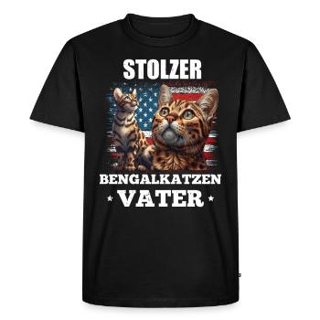 Propriétaires de Bengal Cats FIERS CHATS BENGAL - T-shirt Premium bio Homme - noir - Devant - Nico (187cm)