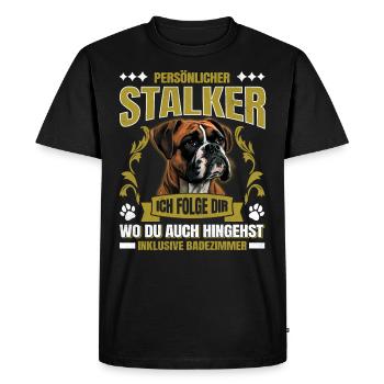 Boxer allemand PERSONAL STALKER Boxer drôle - T-shirt Premium bio Homme - noir - Devant - Nico (187cm)