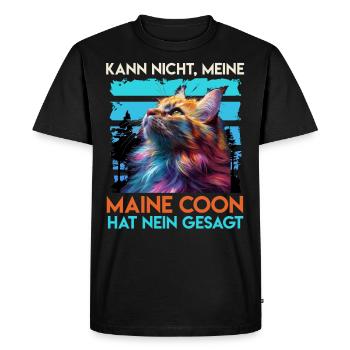 Maine Coon NE PEUT PAS MAINE COON DIT NON - T-shirt Premium bio Homme - noir - Devant - Nico (187cm)