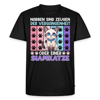 Chat siamois LES CICATRICES SONT LES TÉMOINS DU PASSÉ - T-shirt Premium bio Homme - noir - Devant - Nico (187cm)