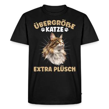 Maine Coon PLUS TAILLE CHAT EXTRA Peluche Drôle - T-shirt Premium bio Homme - noir - Devant - Nico (187cm)