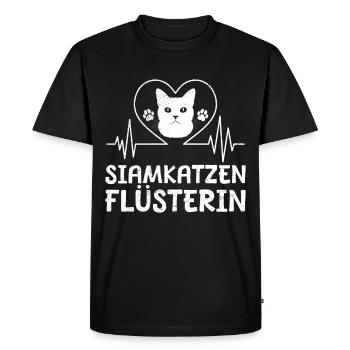 CHATS SIAMOIS WHISPERER Drôle de chat Maman Chat siamois - T-shirt Premium bio Homme - noir - Devant - Nico (187cm)