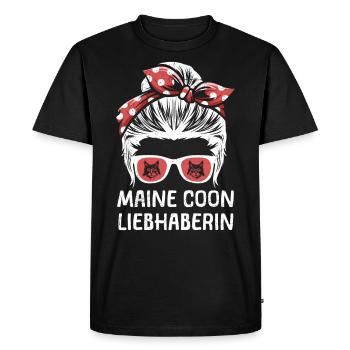 MAINE COON LOVER CHAT MAMAN Maine Coon - T-shirt Premium bio Homme - noir - Devant - Nico (187cm)