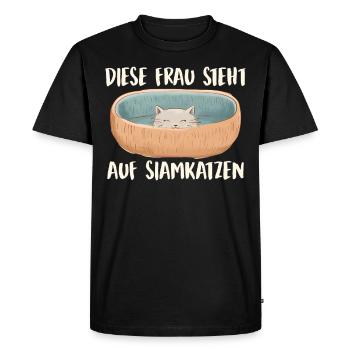 Chats siamois CETTE FEMME AIME LES CHATS SIAMOIS Drôle - T-shirt Premium bio Homme - noir - Devant - Nico (187cm)