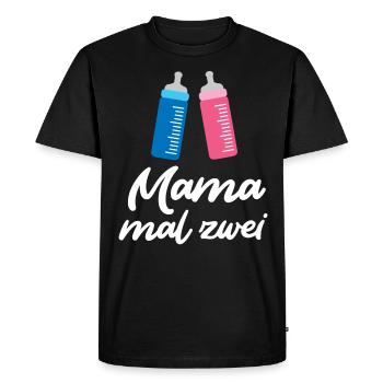 MOM TIMES TWO Drôle Enceinte enceinte - T-shirt Premium bio Homme - noir - Devant - Nico (187cm)