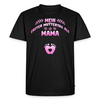 FIRST MOTHER'S DAY AS A MOM - Men's Premium Organic T-Shirt - black - Front - Nico (187cm)