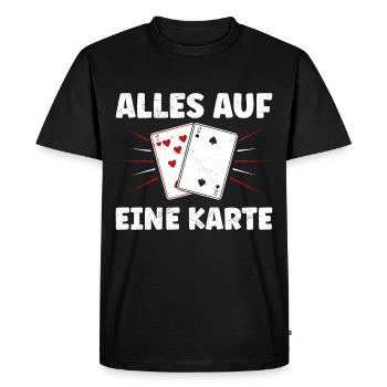 Joueurs de poker ALL IN ONE CARD Fun - T-shirt Premium bio Homme - noir - Devant - Nico (187cm)