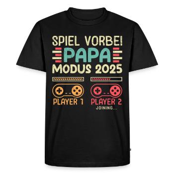 GAME BY DAD MODE 2025 Funny Player Dad - Men's Premium Organic T-Shirt - black - Front - Nico (187cm)