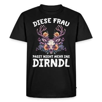 Dirndl zu klein Trachtenshirt Damen Trachten Dirndl - T-shirt Premium bio Homme - noir - Devant - Nico (187cm)