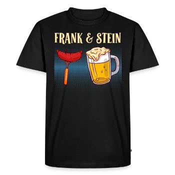 Frank and Stein Saucisse et bière Bavaria - T-shirt Premium bio Homme - noir - Devant - Nico (187cm)