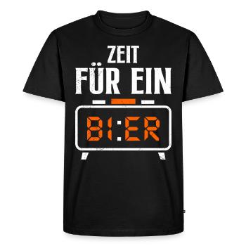 Time for a beer beer drinker - Men's Premium Organic T-Shirt - black - Front - Nico (187cm)